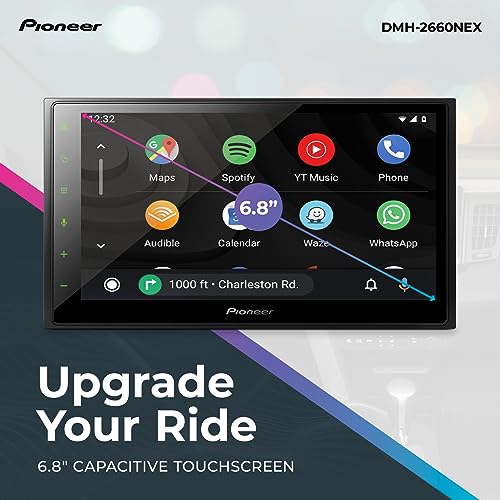 Pioneer DMH-2660NEX Digital Multimedia Receiver, with Apple CarPlay, Android Auto , Amazon Alexa via the Pioneer Vozsis App, Bluetooth and Backup Camera Compatibility, 6.8” Capacitive Touchscreen Pioneer DMH-2660NEX Digital Multimedia Receiver, with Apple CarPlay, Android Auto , Amazon Alexa via the Pioneer Vozsis App, Bluetooth and Backup Camera Compatibility, 6.8” Capacitive Touchscreen